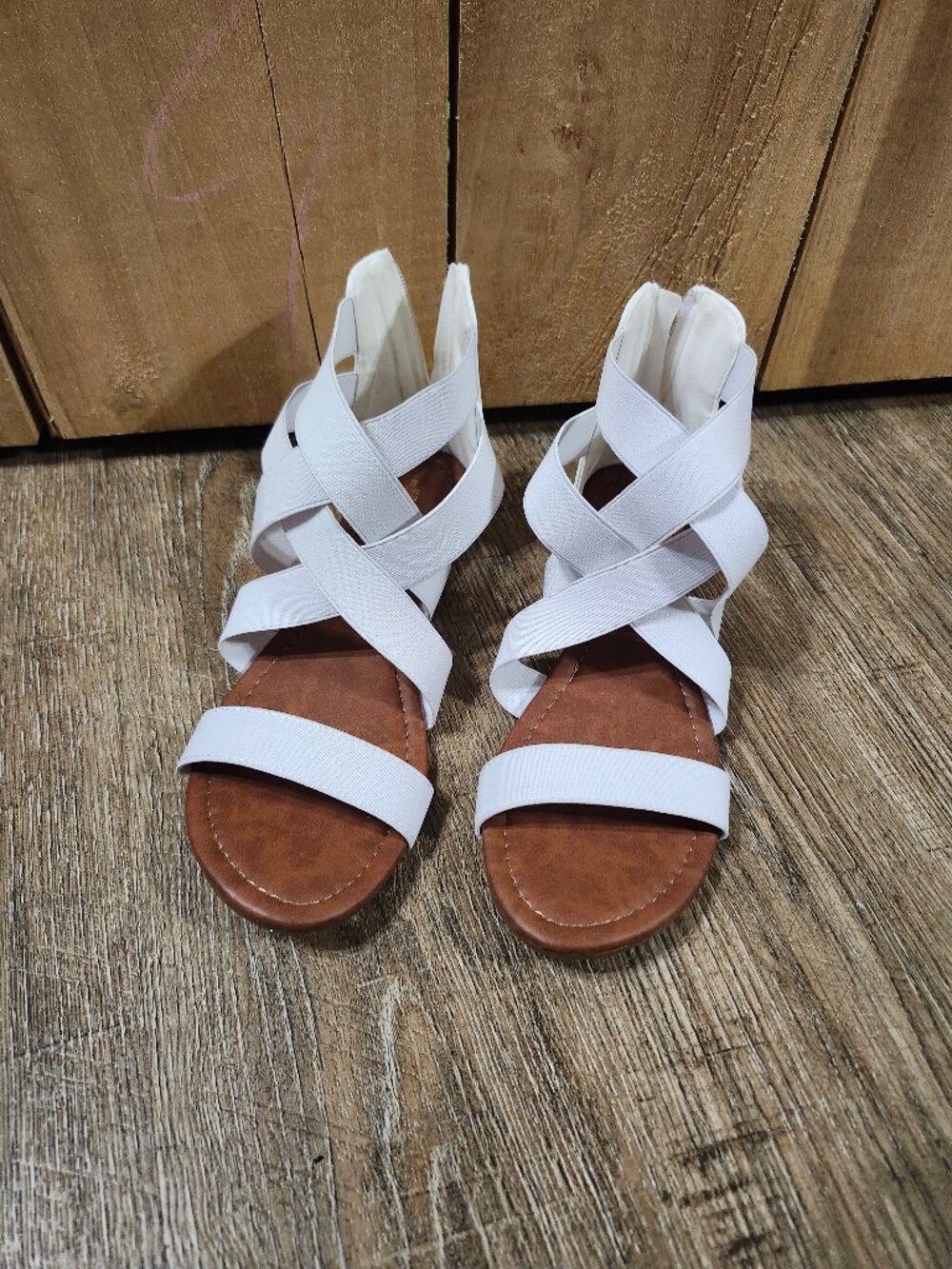 Dreampairs womens white gladiator sandals size 8